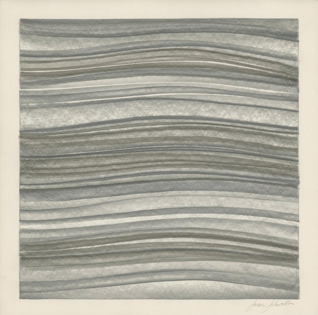 Susan Schwalb, Strata #167, Brass/copper/aluminumpoint on clay coated paper, 30.5 x 30.5 cm, 1998