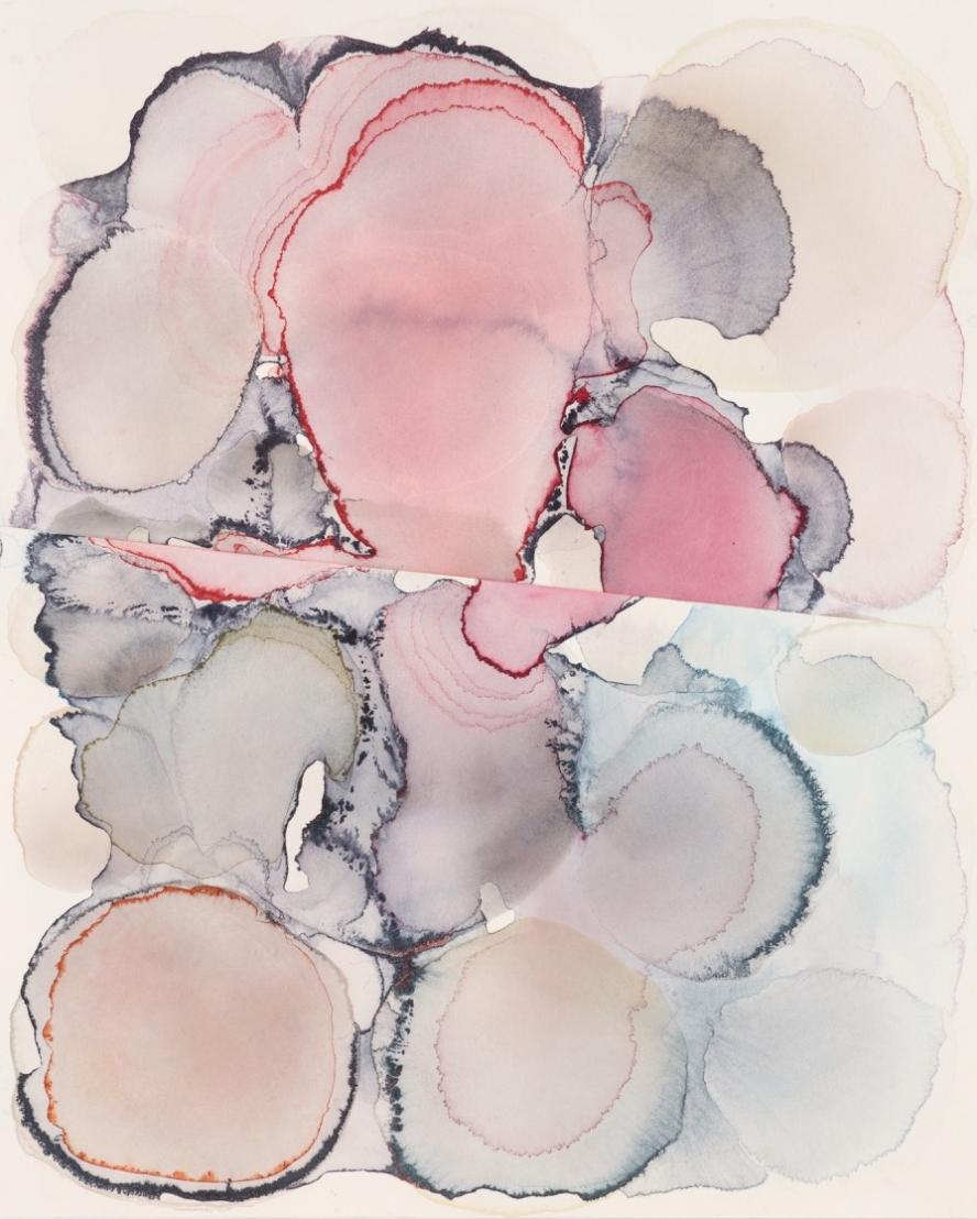Barbara Nicholls, Slip Fault No.1, Watercolour on 638gsm HP Saunders Waterford, 74 x 60 cm, 2018