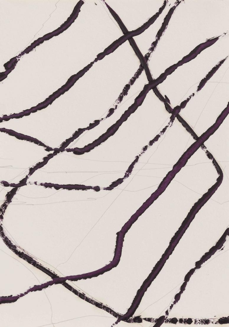 Thomas Müller, Untitled (PH 623), Pencil & oil on paper, 29,7 x 21 cm, 2022