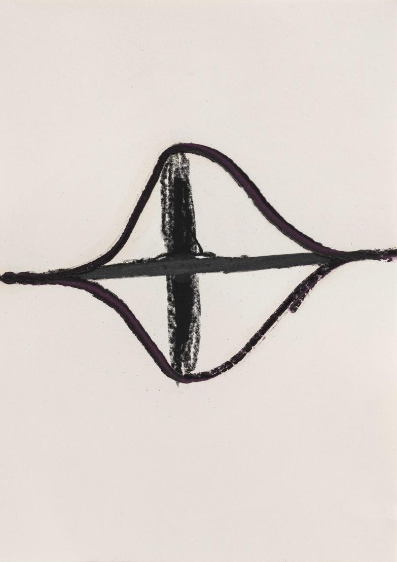 Thomas Müller, Untitled (PH 627), Chalk, Indian ink & oil on paper, 29,7 x 21 cm, 2022