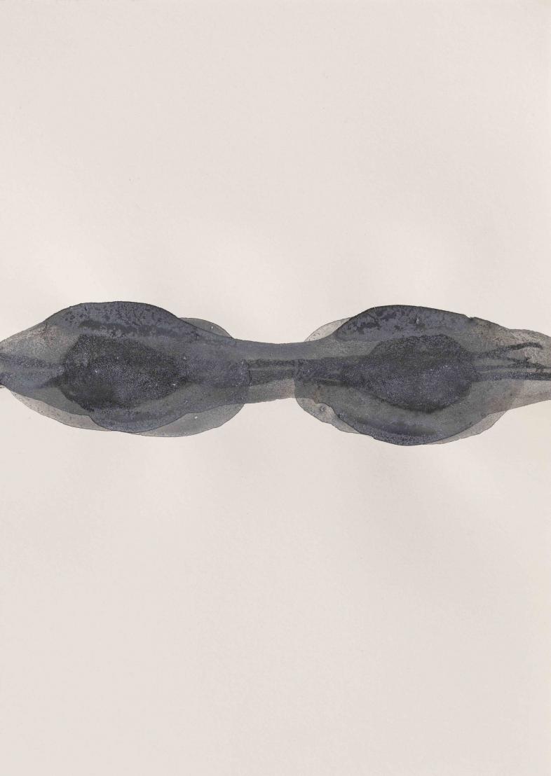 Thomas Müller, Untitled (PH 629), Chalk & acrylic on paper, 29,7 x 21 cm, 2022