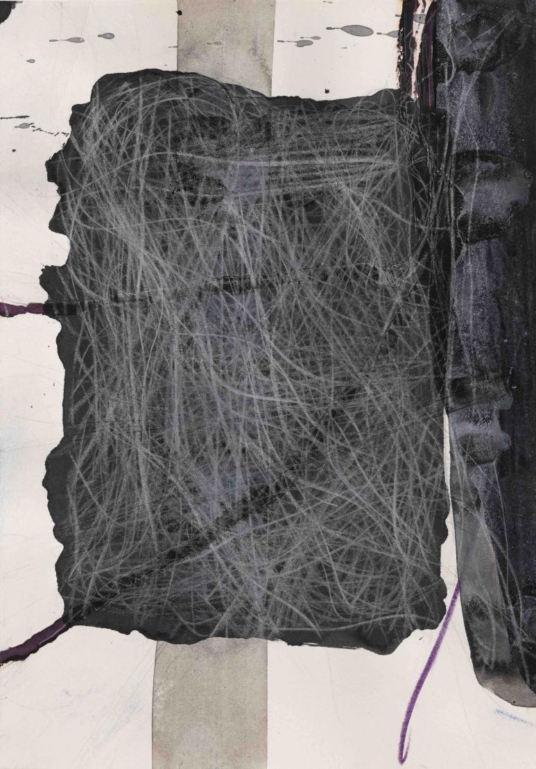 Thomas Müller, Untitled (PH 631), Coloured pencil, Indian ink, acrylic & oil on paper, 29,7 x 21 cm, 2022