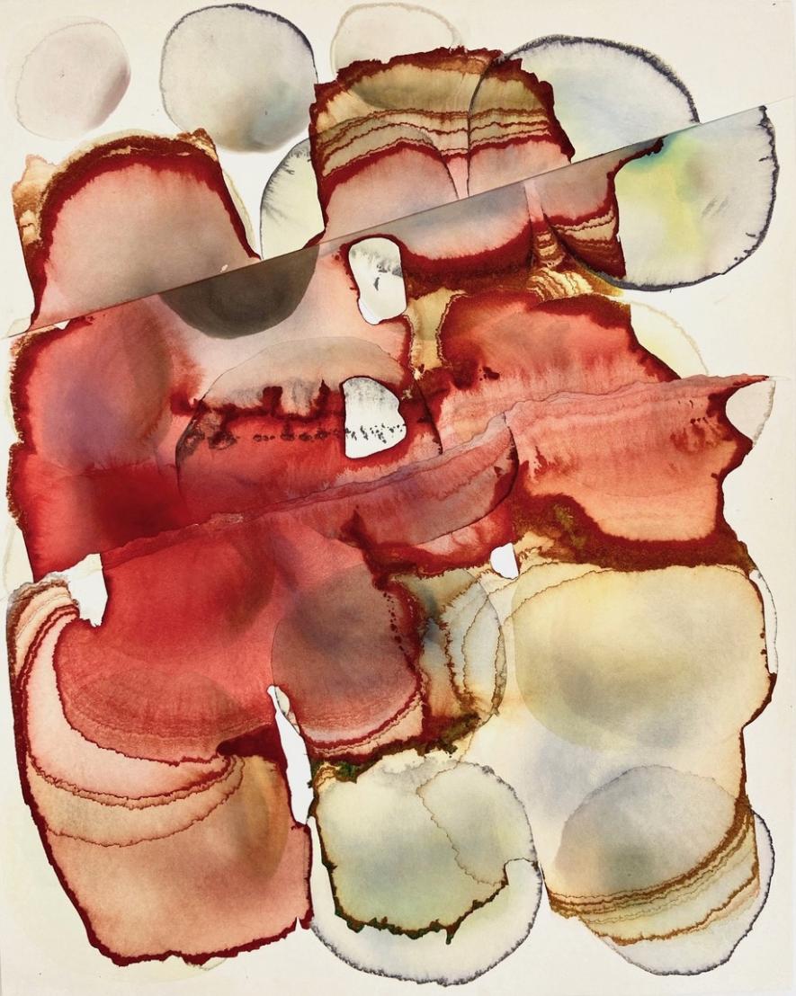 Barbara Nicholls, Slip Fault No.36, Watercolour on 638gsm HP Saunders Waterford, 74 x 60 cm, 2020