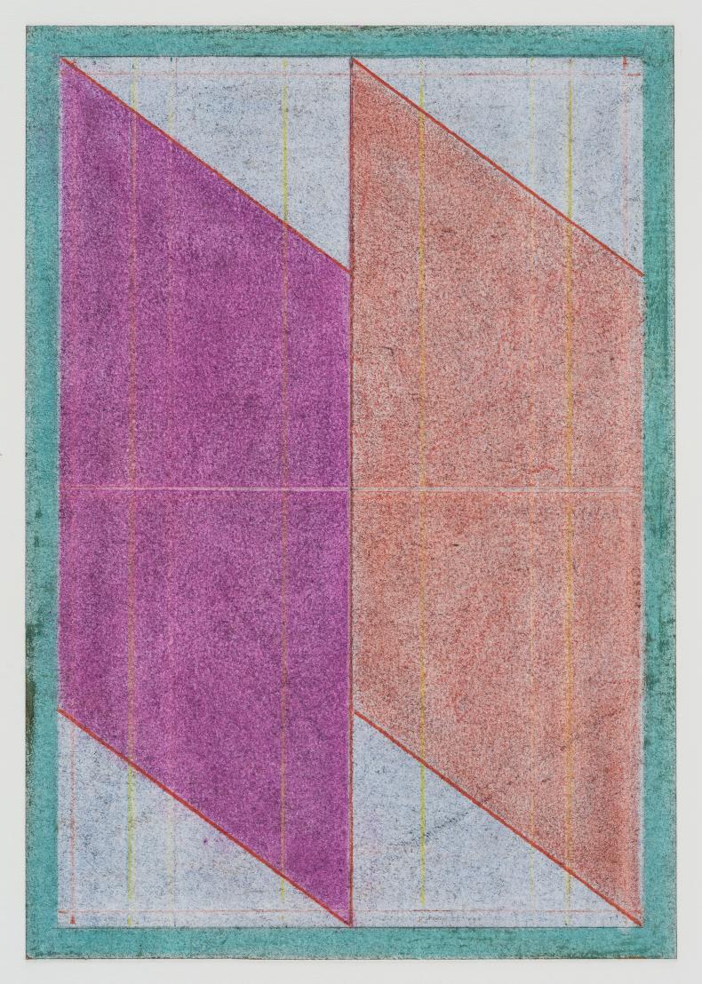 Pius Fox, Steinpaar (24-053), Pastel on paper, 25 x 17.5 cm, 2024