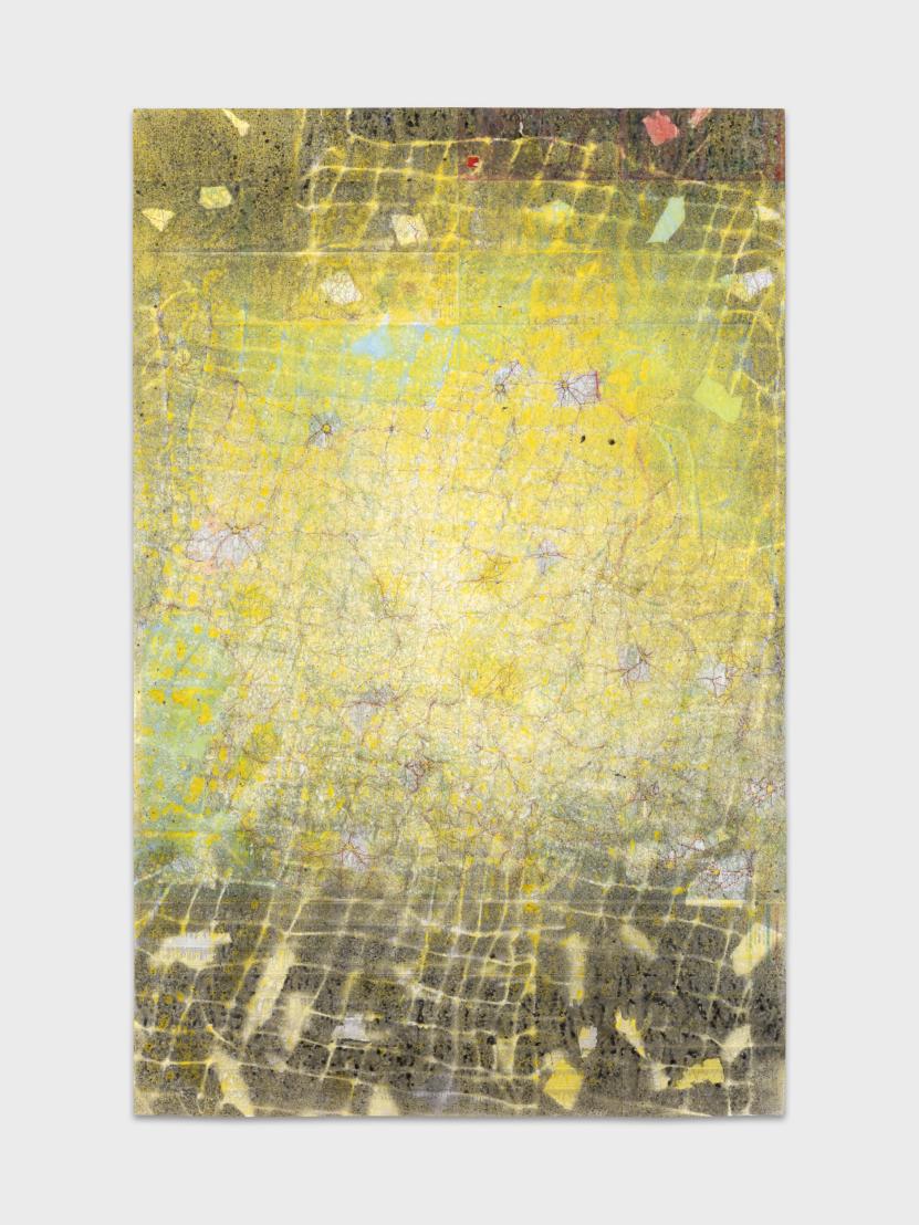 Sophie Bouvier Ausländer, Call me Ishmael (SBACMI20240305), Gouache and ink on map, 154 x 100 cm, 2024
