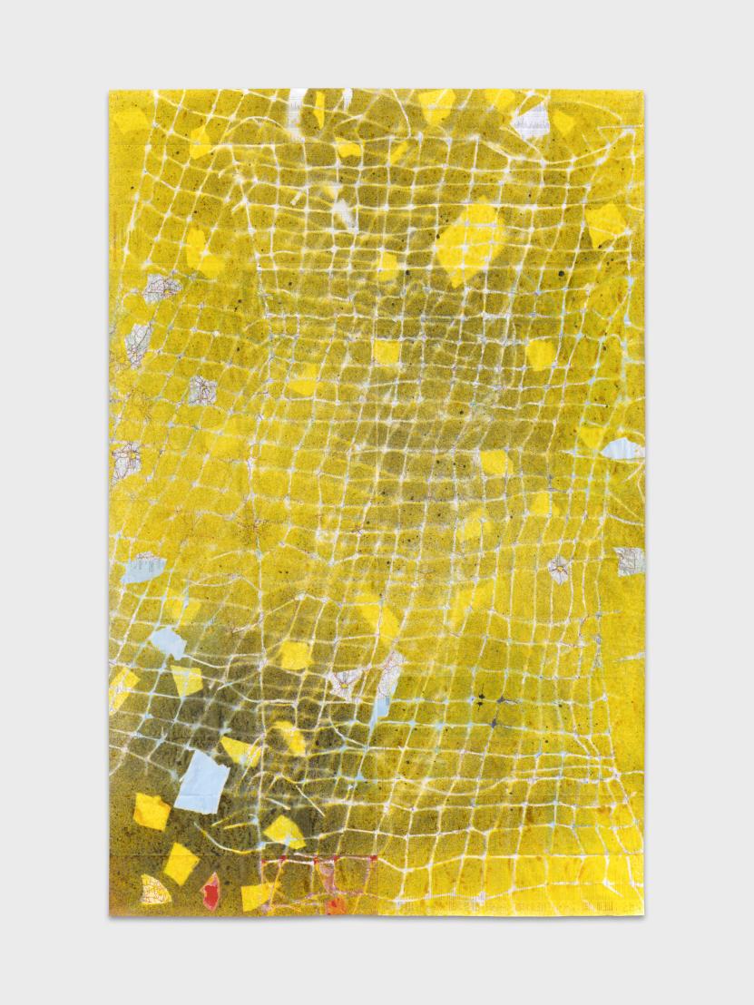 Sophie Bouvier Ausländer, Call me Ishmael (SBACMI20240306), Gouache and ink on map, 154 x 100 cm, 2024
