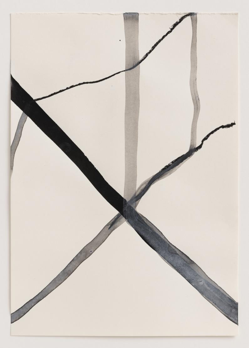 Thomas Müller, Untitled (PH 602), Chalk, indian ink & acrylic on paper, 29.7 x 21 cm, 2021