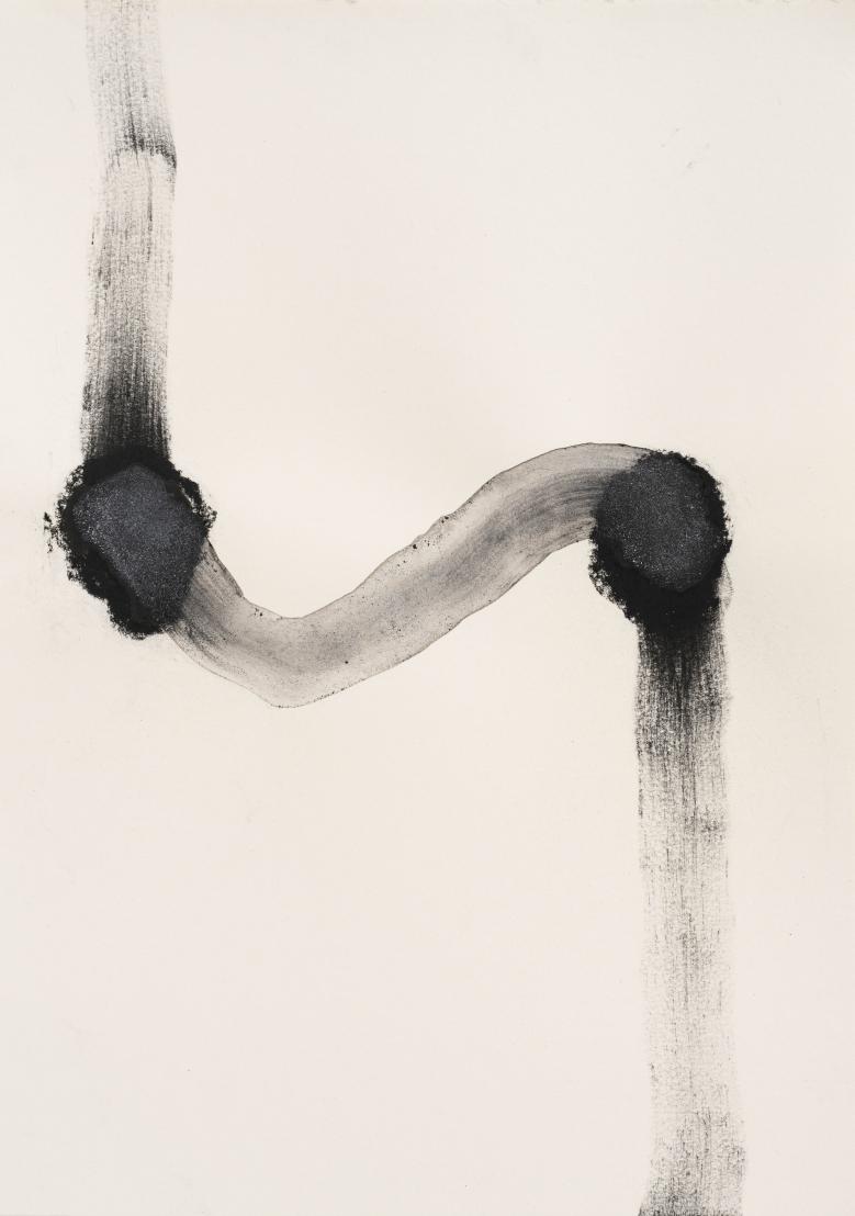 Thomas Müller, Untitled (PH 641), Chalk & acrylic on paper, 29.7 x 21 cm, 2024