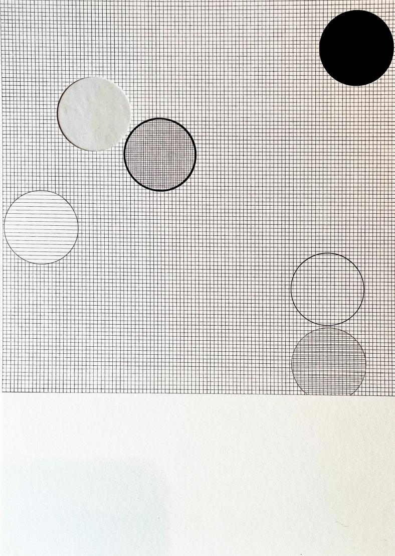 Károly Keserü, Untitled (2303181), Graphite Ink and Holes on Paper, 30 x 21 cm, 2023