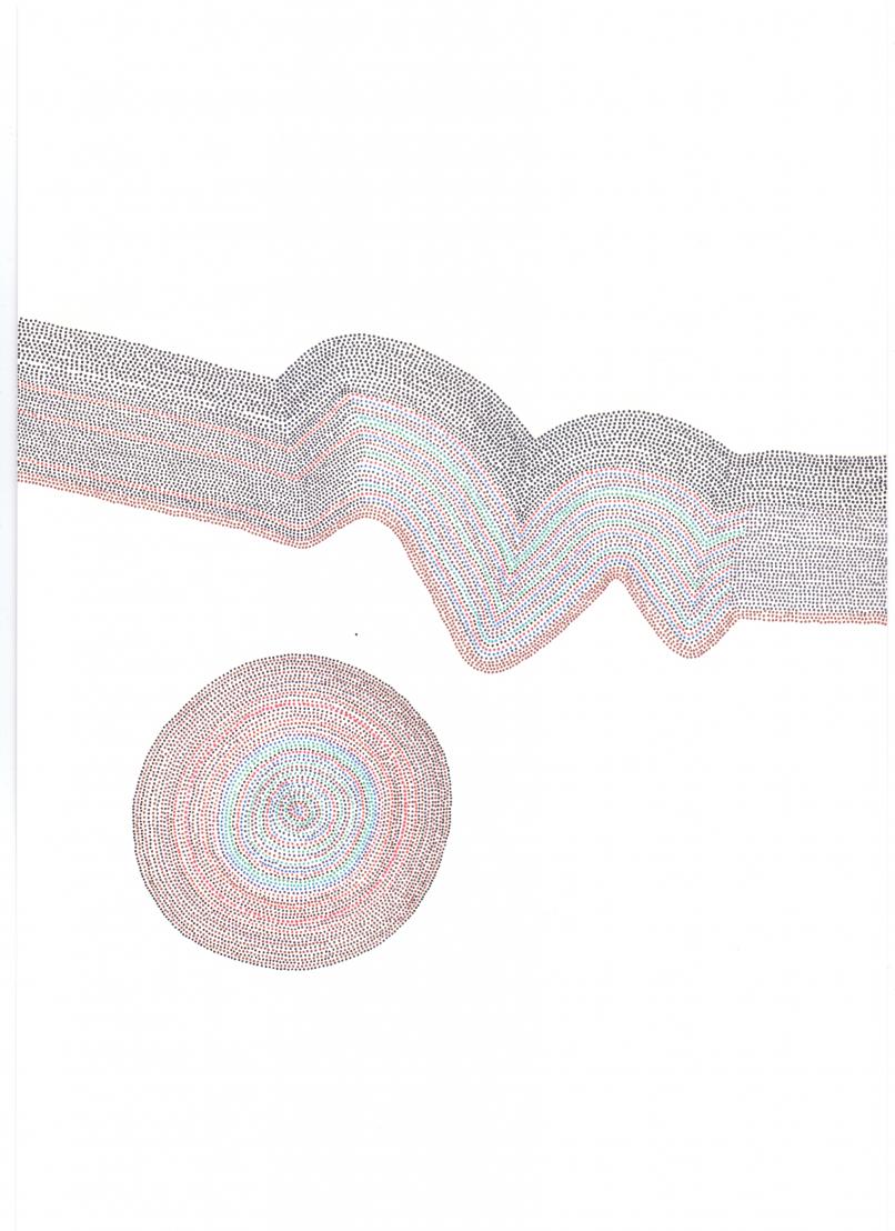 Károly Keserü, Untitled (2312131), Aboriginal (Australia) Series, Ink on paper, 30 x 21 cm, 2023