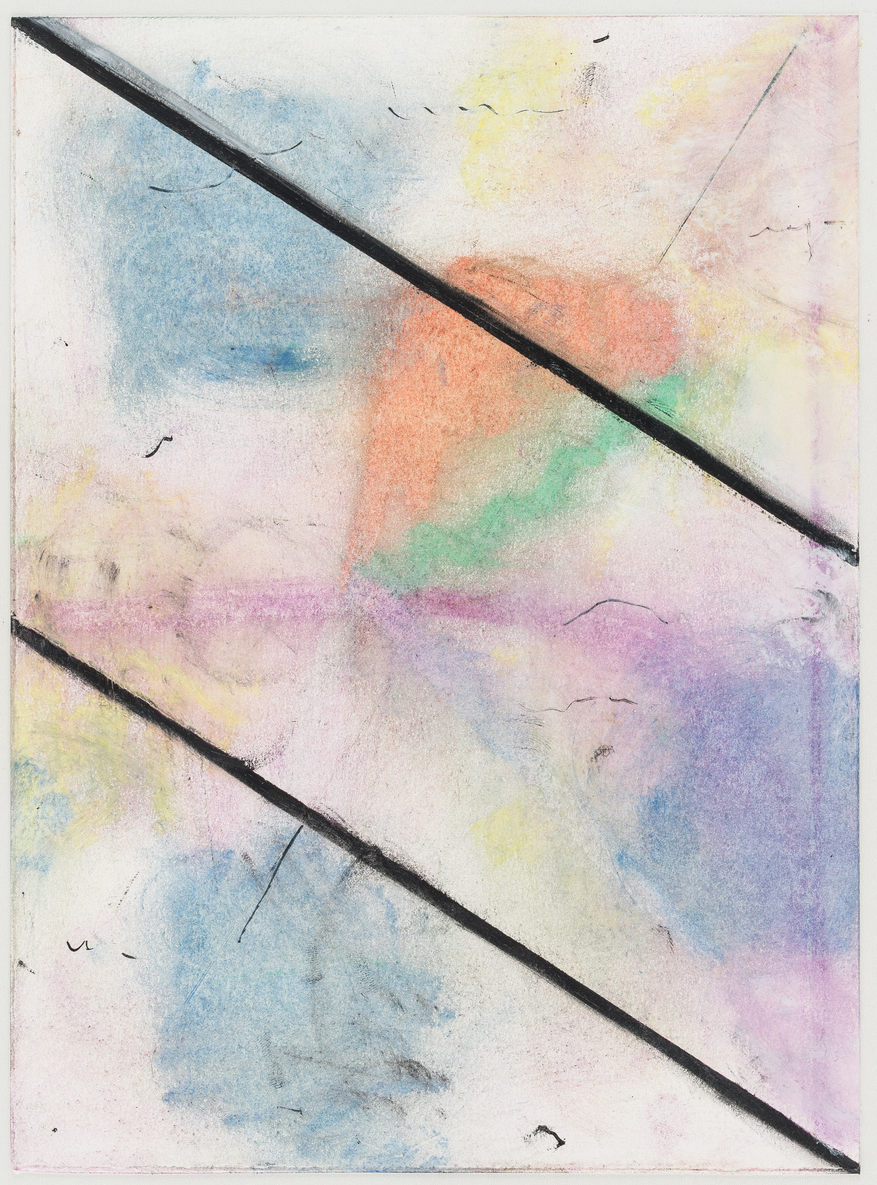 Pius Fox - Luftflug (PF 17-031) Oil pastel on paper 23.7 x 17.4 cm 2017