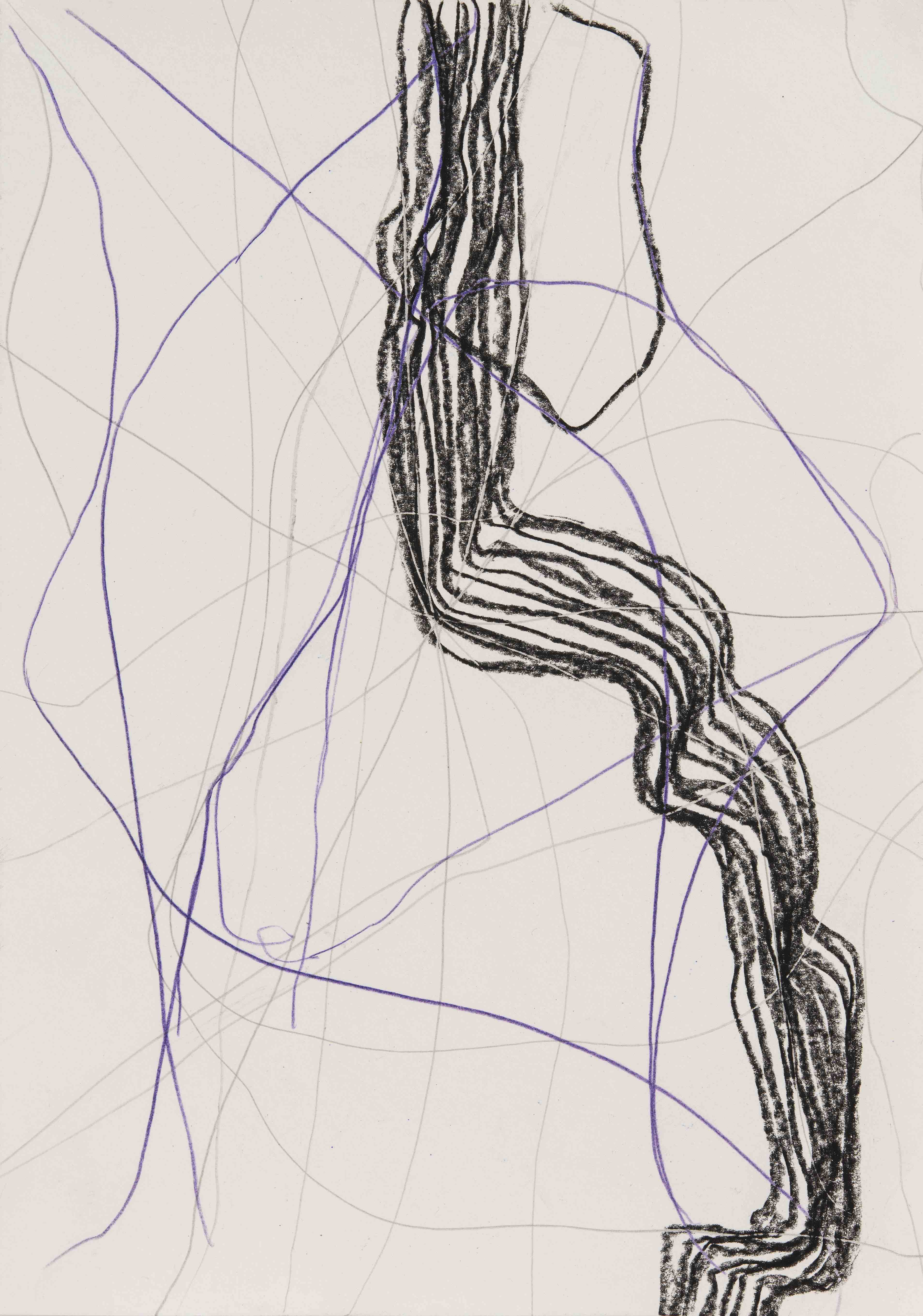 Thomas Müller, Untitled (PH 405), coloured pencil, stylus, chalk on paper, 29.7 x 21 cm, 2016
