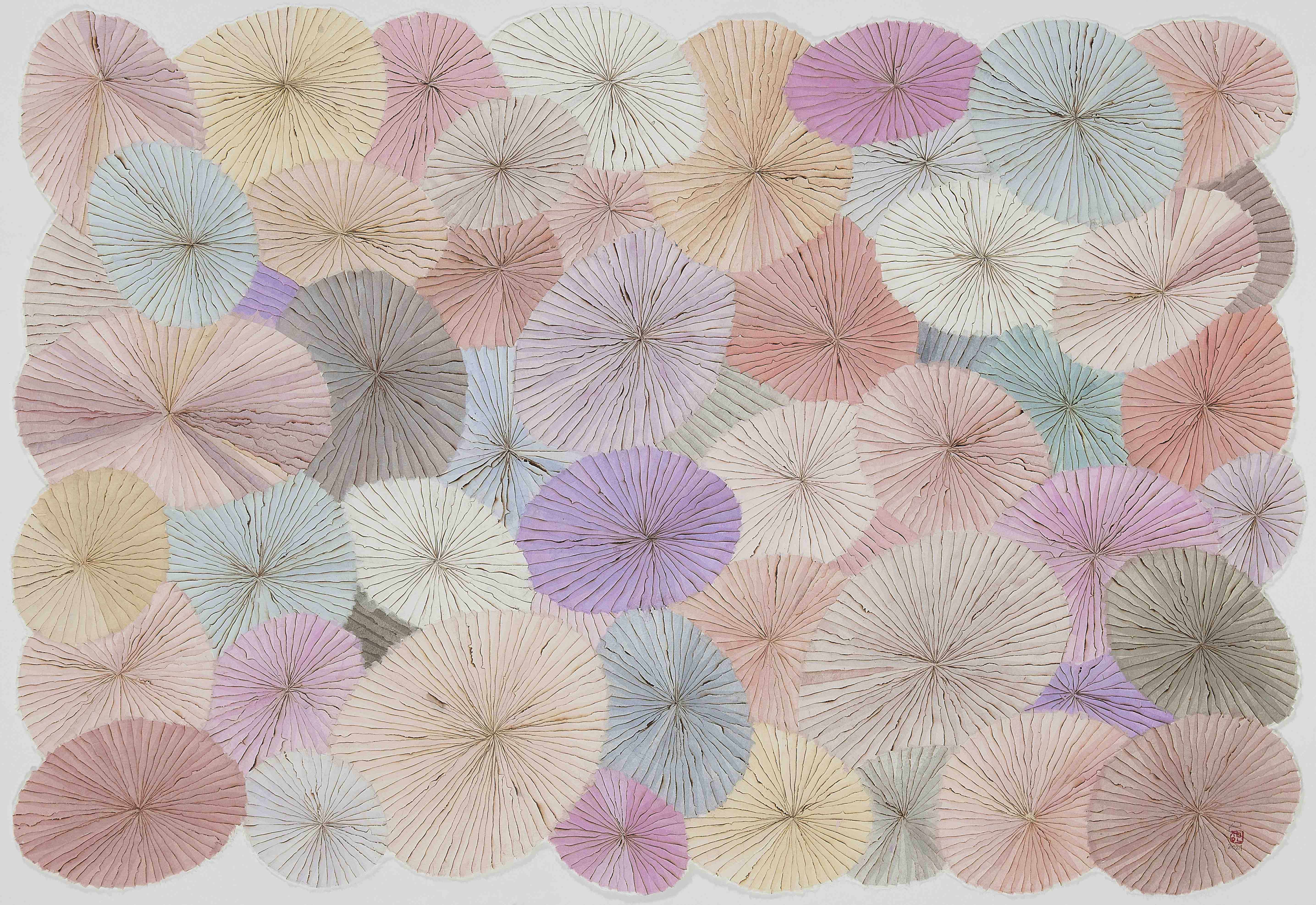Minjung Kim, The Street (21-017), Mixed media on mulberry Hanji paper, 98 x 140 cm, 2021