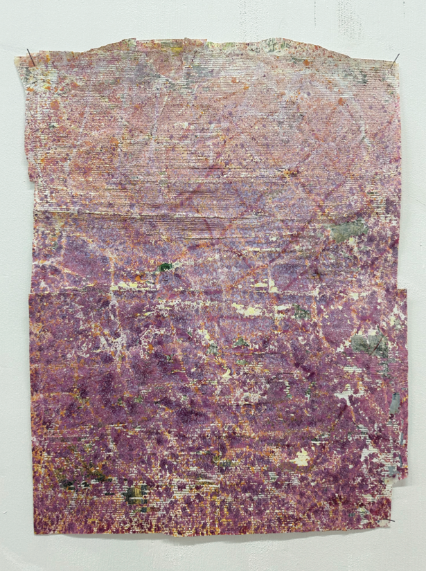 SBA, Call me Ishmael (SBACMI20240103), Gouache on maps & beeswax, 68 x 52 cm