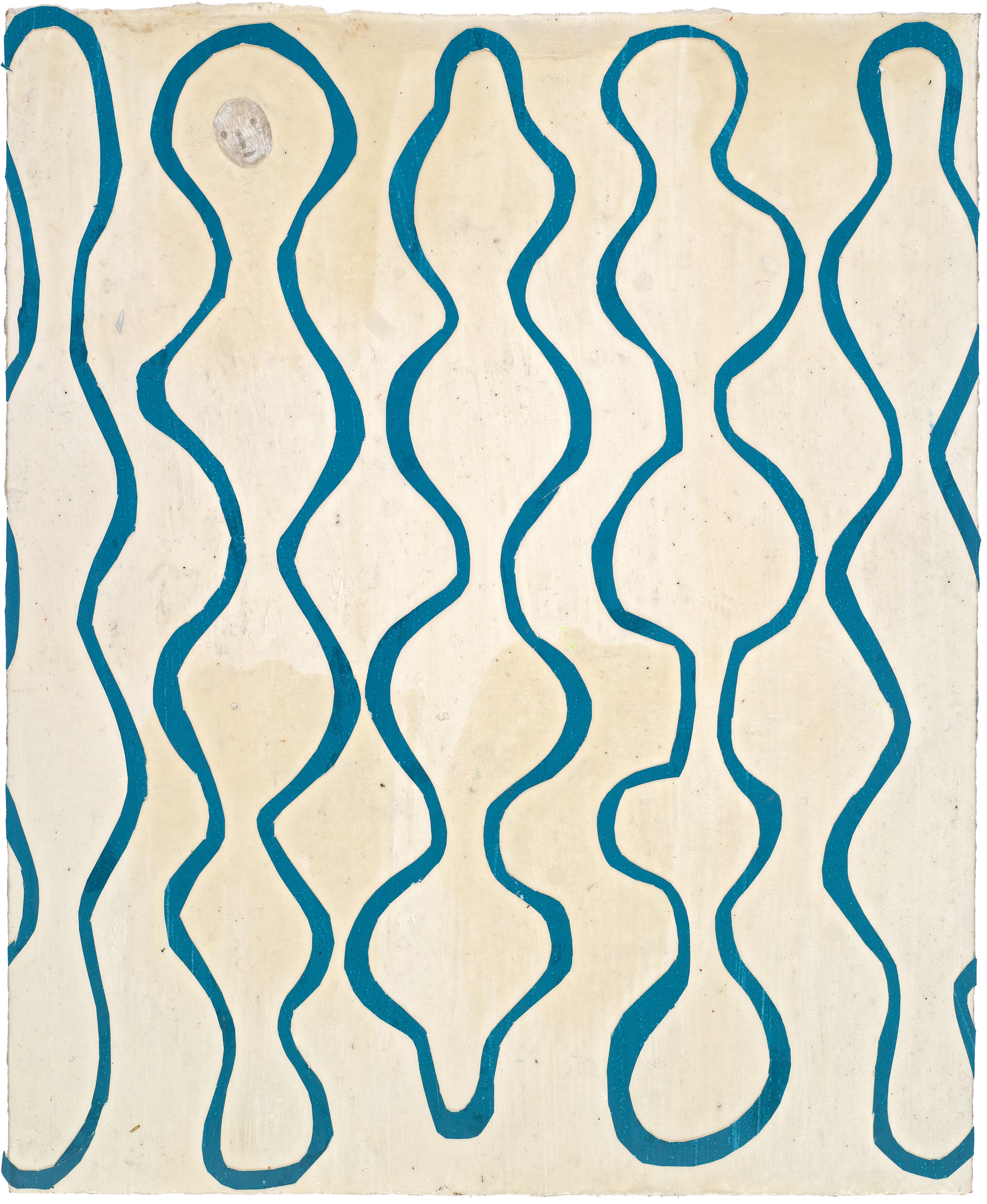 Martin Assig, Seelen #126, Gouache, wax, paper, 30,5x25 cm, 2020