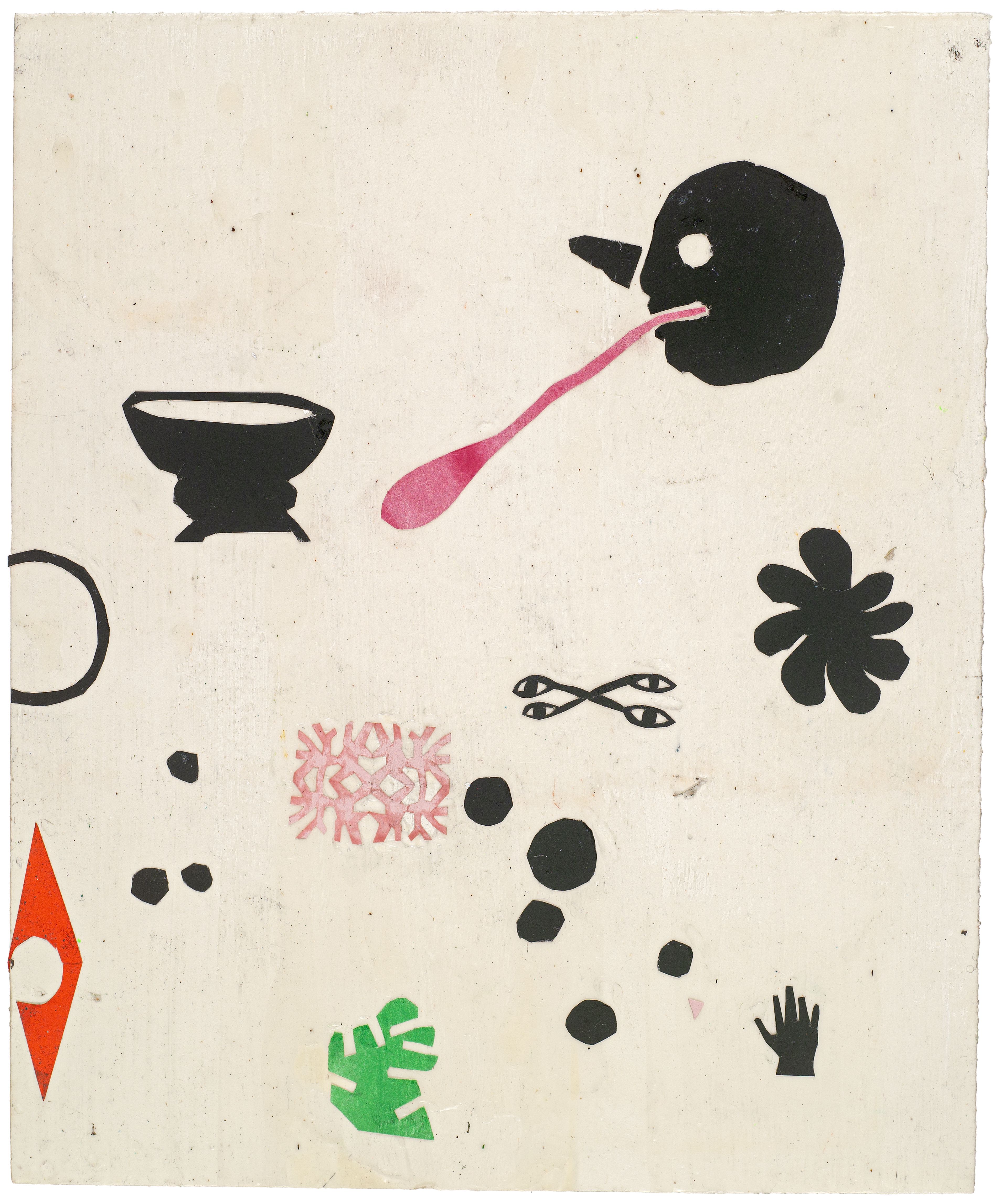 Martin Assig, Seelen #67a, Gouache, wax, paper, 30,5x25 cm, 2020