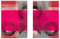 'Fingers (diptych)' Jyll Bradley @PHCA Jyll Bradley, Fingers (diptych), Spray paint & photocopy on coloured carbon paper hot mounted on aluminium, 31 x 22 x 4 cm each, 2022