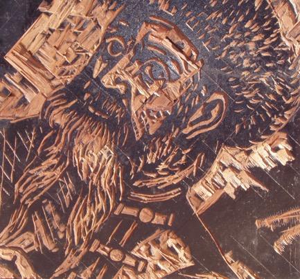 Thomas Kilpper- Johannes Gutenberg- Woodcut block-