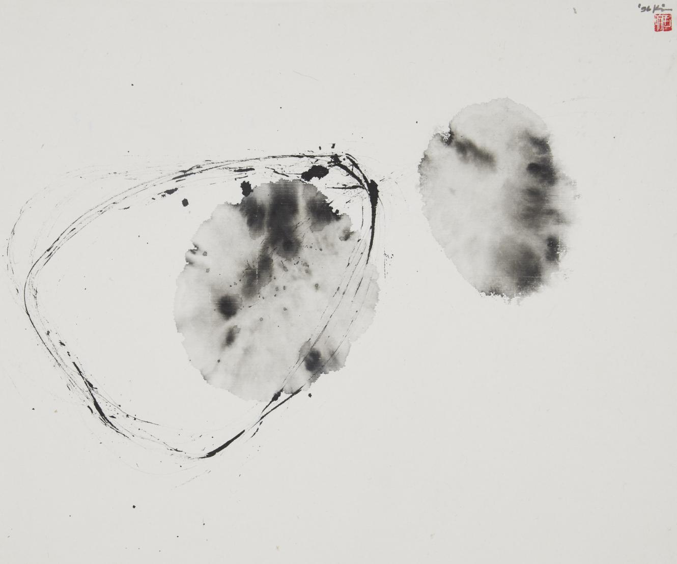 Minjung Kim, Untitled (96-026), Ink on mulberry Hanji paper, 35 x 42.5 cm, 1996
