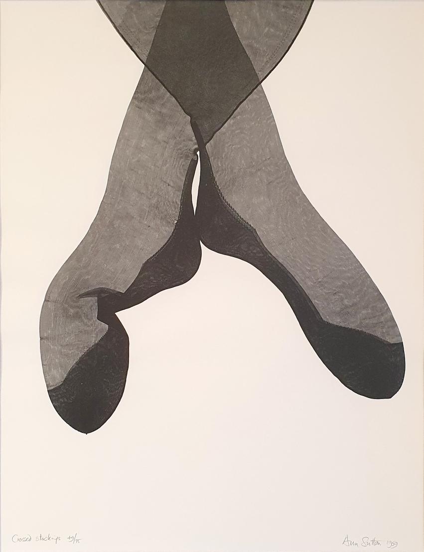 Ann Sutton, Crossed Stockings, Lithograph on paper, 58 x 45 cm, Edition of 75, 1969
