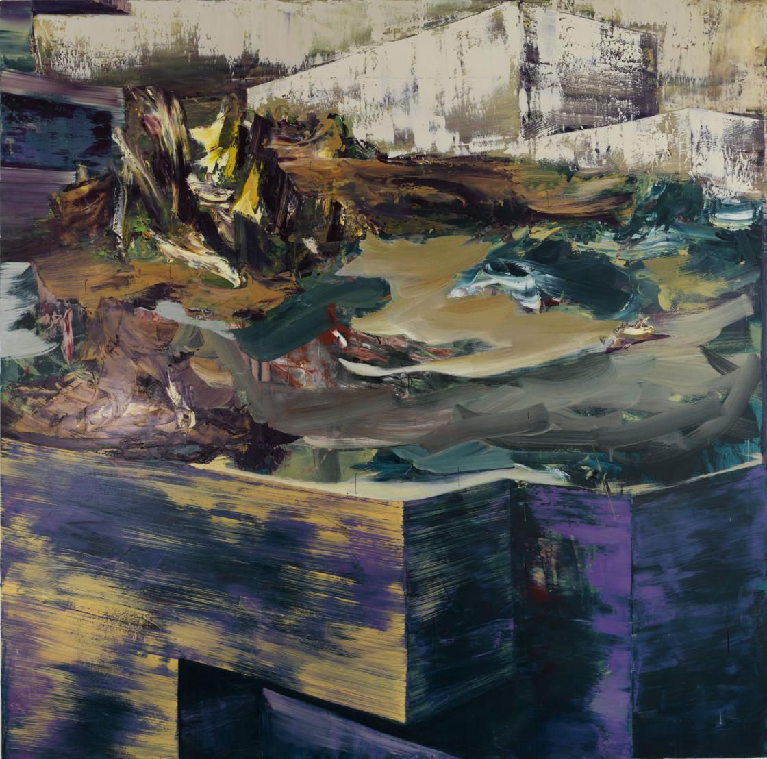Dan Maciuca, Massive Habitation, oil on canvas, 200 x 200 cm, 2016