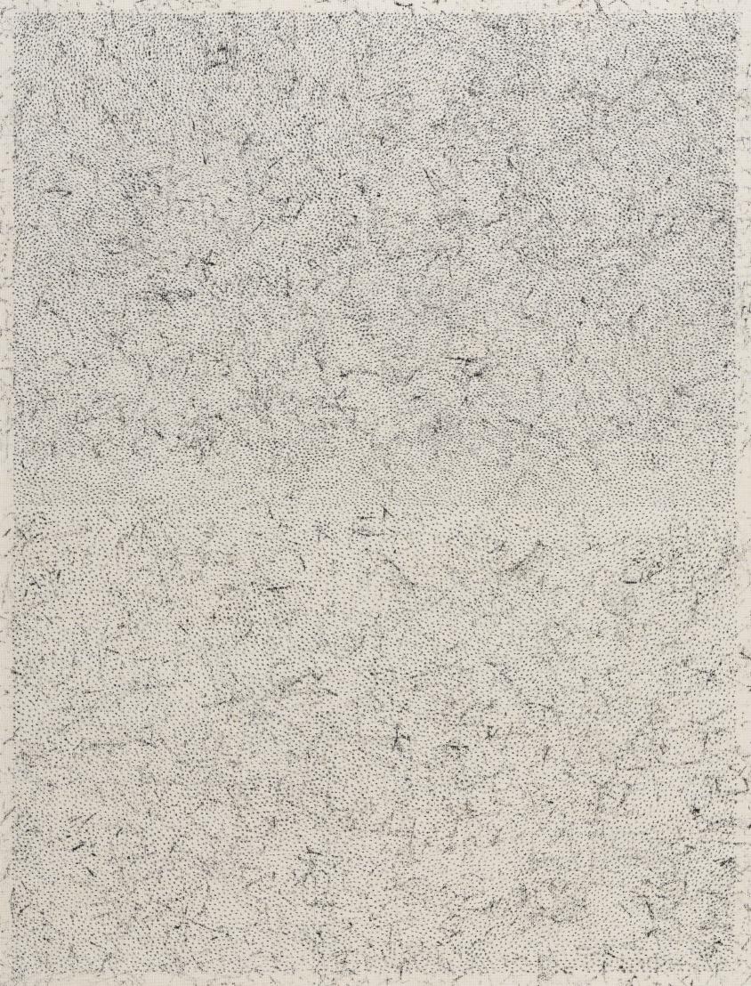 Rebecca Salter, 2022-13, Mixed media on muslin paper, 62 x 47 cm, 2022