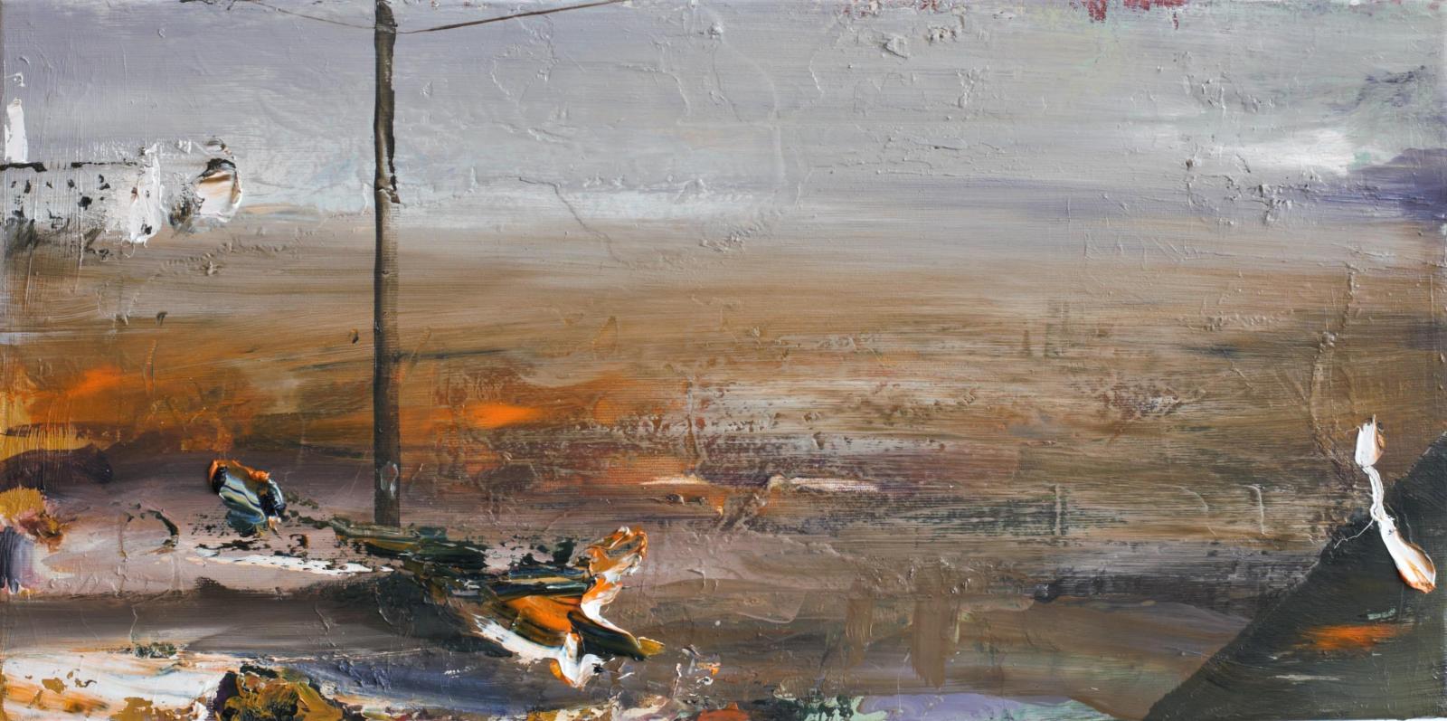 Dan Maciuca, Burned Earth, Oil on canvas, 30 x 60 cm, 2019. 