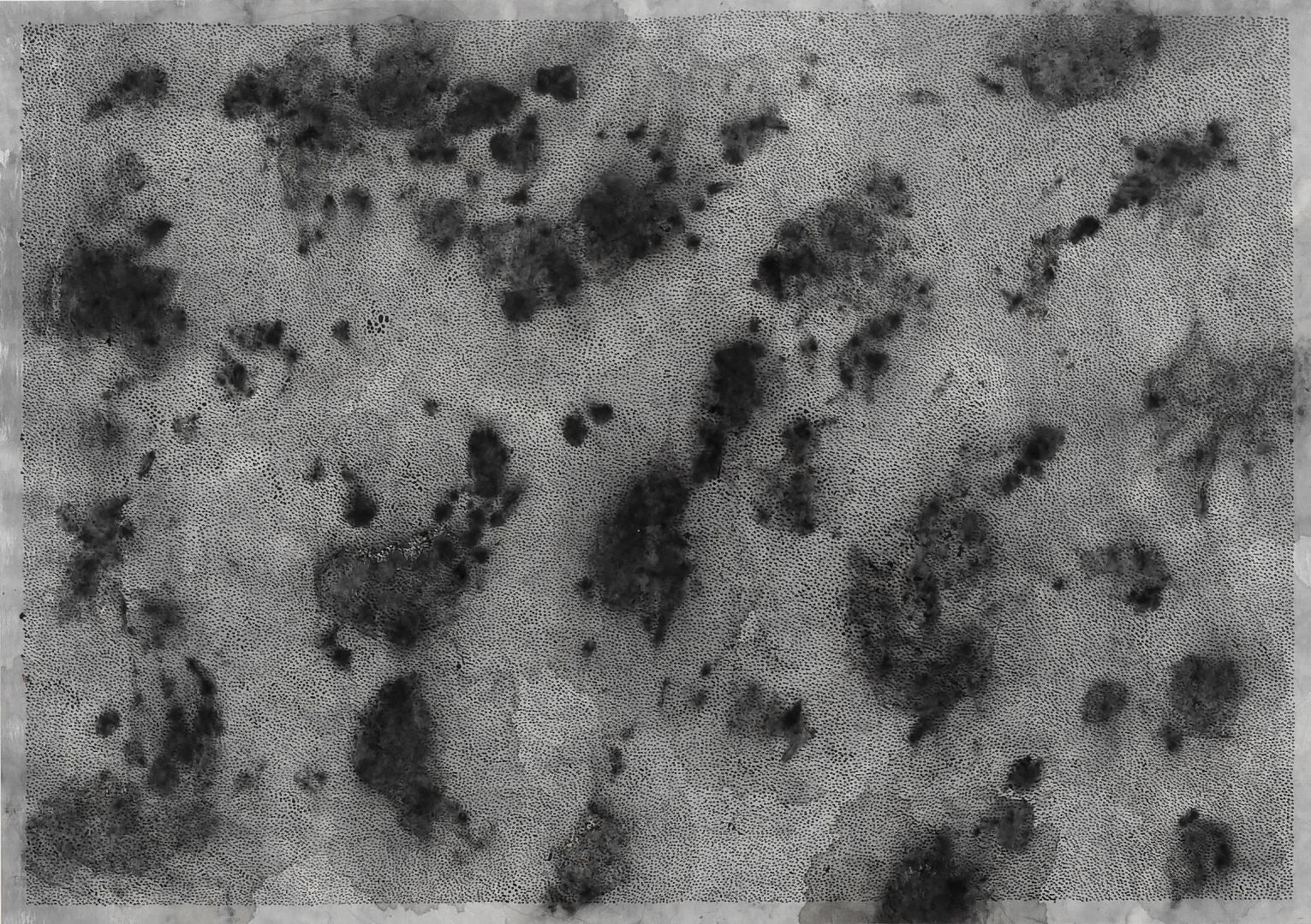 2023-13, Mixed media on Japanese paper, 46 x 65 cm, 2023