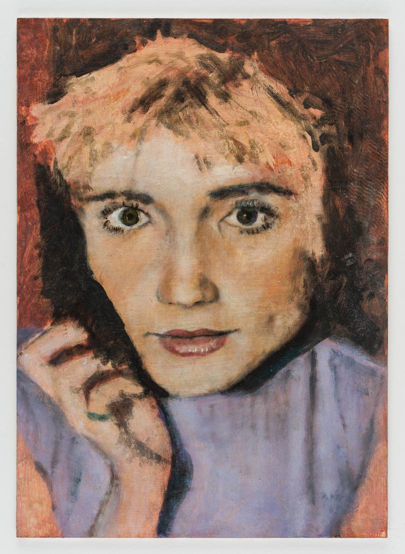 Pius Fox, Study for three hopes (PF24-068), Egg tempera and oil on paper on aluminium, 28 x 20 cm 2024