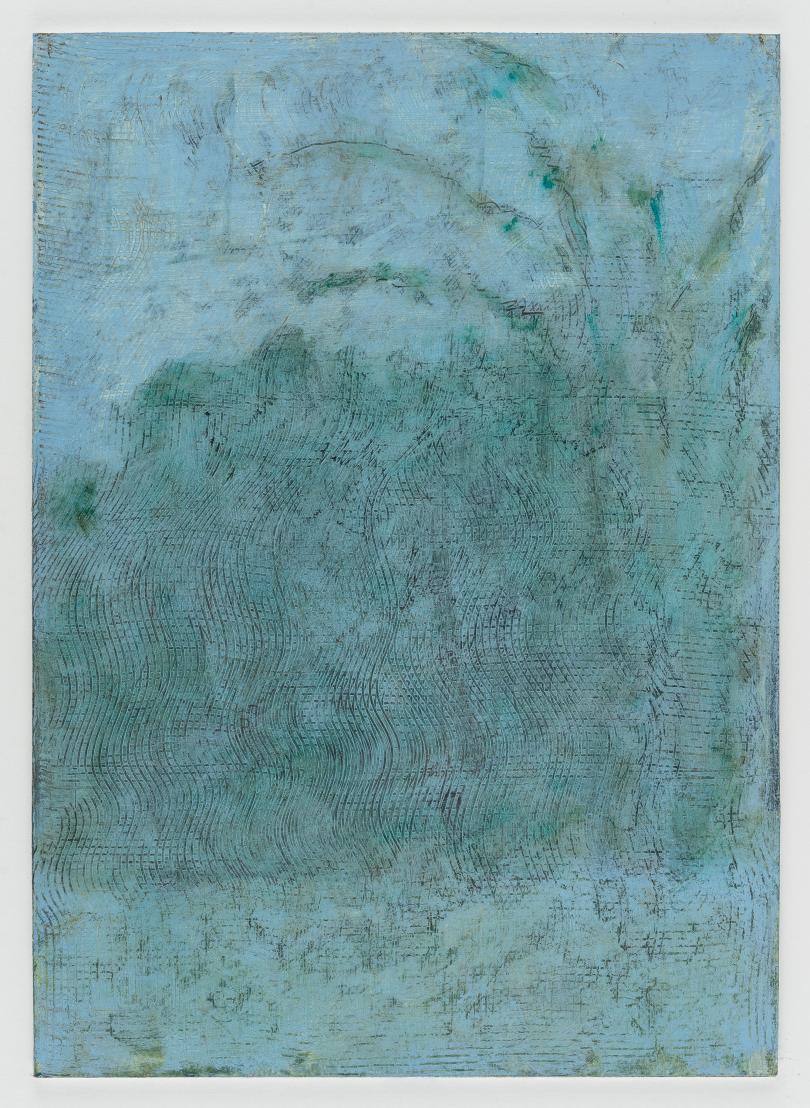 Pius Fox, Hofgarten - Royal Garden (PF24-066), Egg tempera and oil on paper on aluminium, 28 x 20 cm, 2024