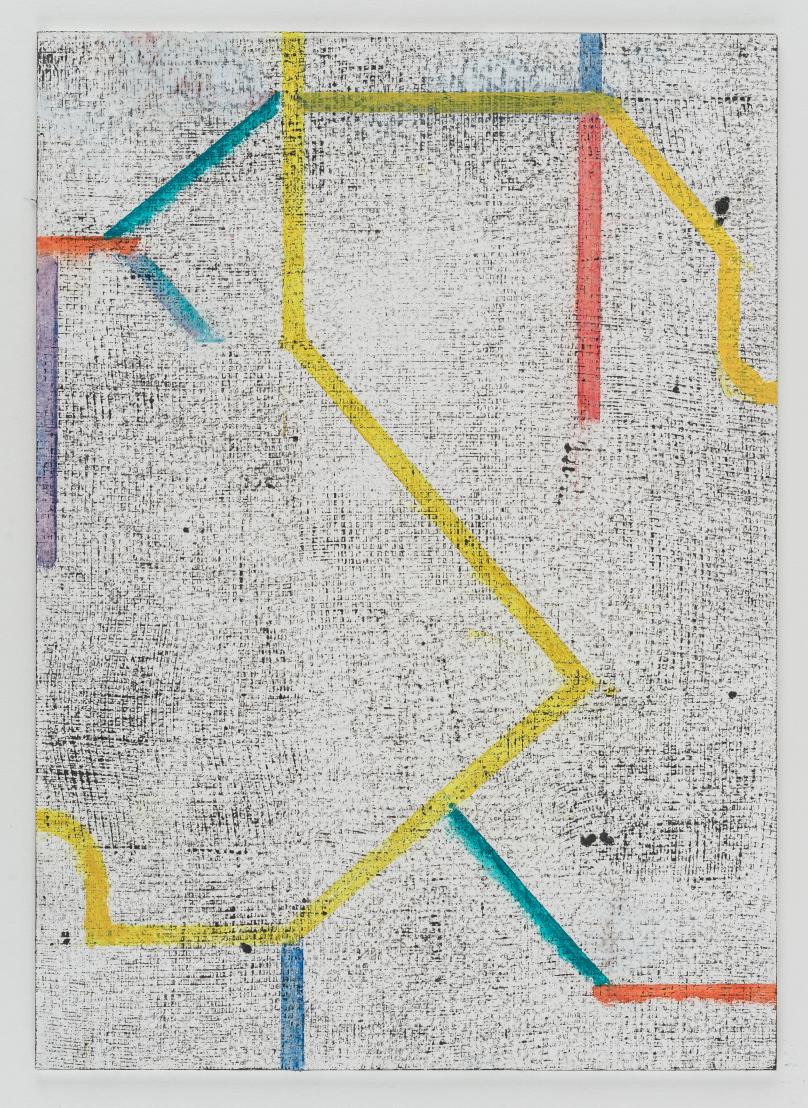 Pius Fox, Mobile (PF24 065), Egg tempera and oil on paper on aluminium, 28 x 20 cm, 2024