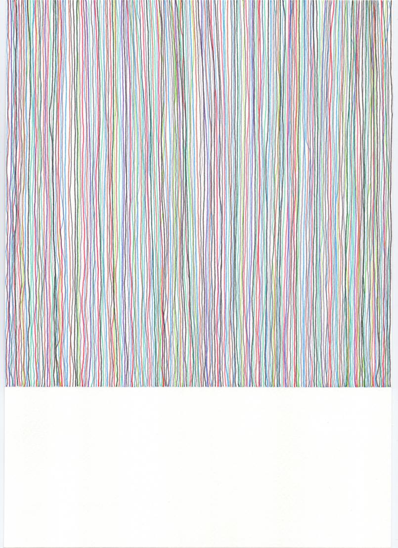 Károly Keserü, Untitled 2501011, XXth Century Series Bridget Riley, Ink on Paper, 30 x 21 cm, 2025