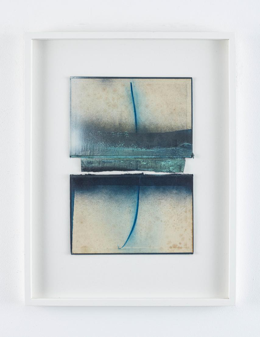 Sam Lock, Meeting point III, Mixed media on book cover, 52 x 41 cm, 2020