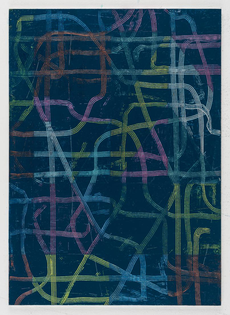 Pius Fox, Im Gegenteil (25-019), Egg tempera and oil on paper on aluminium, 28 x 20 cm, 2025