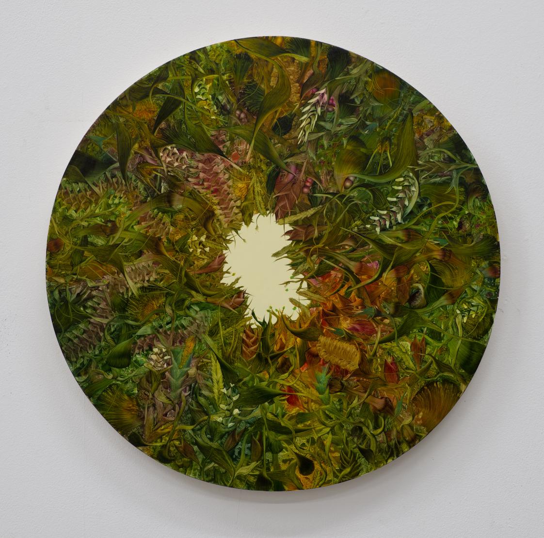Andy Harper, Salakee, Oil on board, D 38 cm, 2022