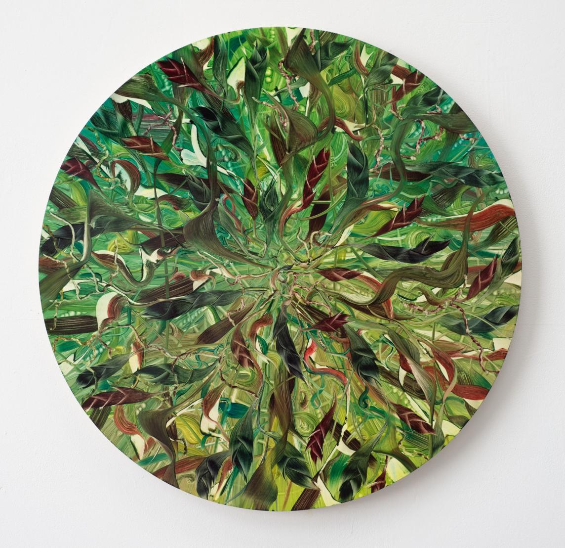 Andy Harper, The Noise of Water, Oil on board, D 60 cm, 2025
